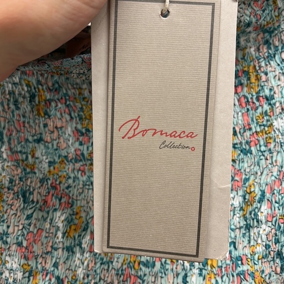 Bomaca Collection Floral Short Sleeve Ruffled Crop Top S - Picture 5 of 5